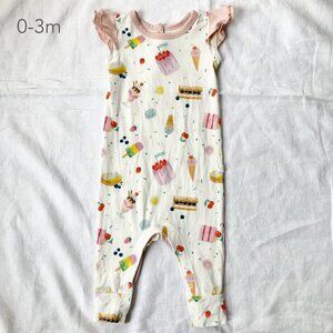 💙2/$25 Loulou Lollipop 0-3 Months Baby Sweet Desserts Jumpsuit Romper One Piece
